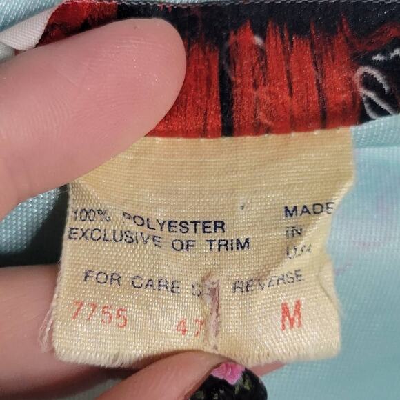 VTG Julie Girl Blue Floral Robe, sz Medium - Picture 7 of 7